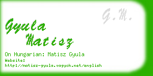 gyula matisz business card